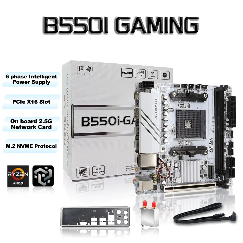 JGINYUE B550I Gaming Mini ITX Motherboard for AMD R5 4000/5000