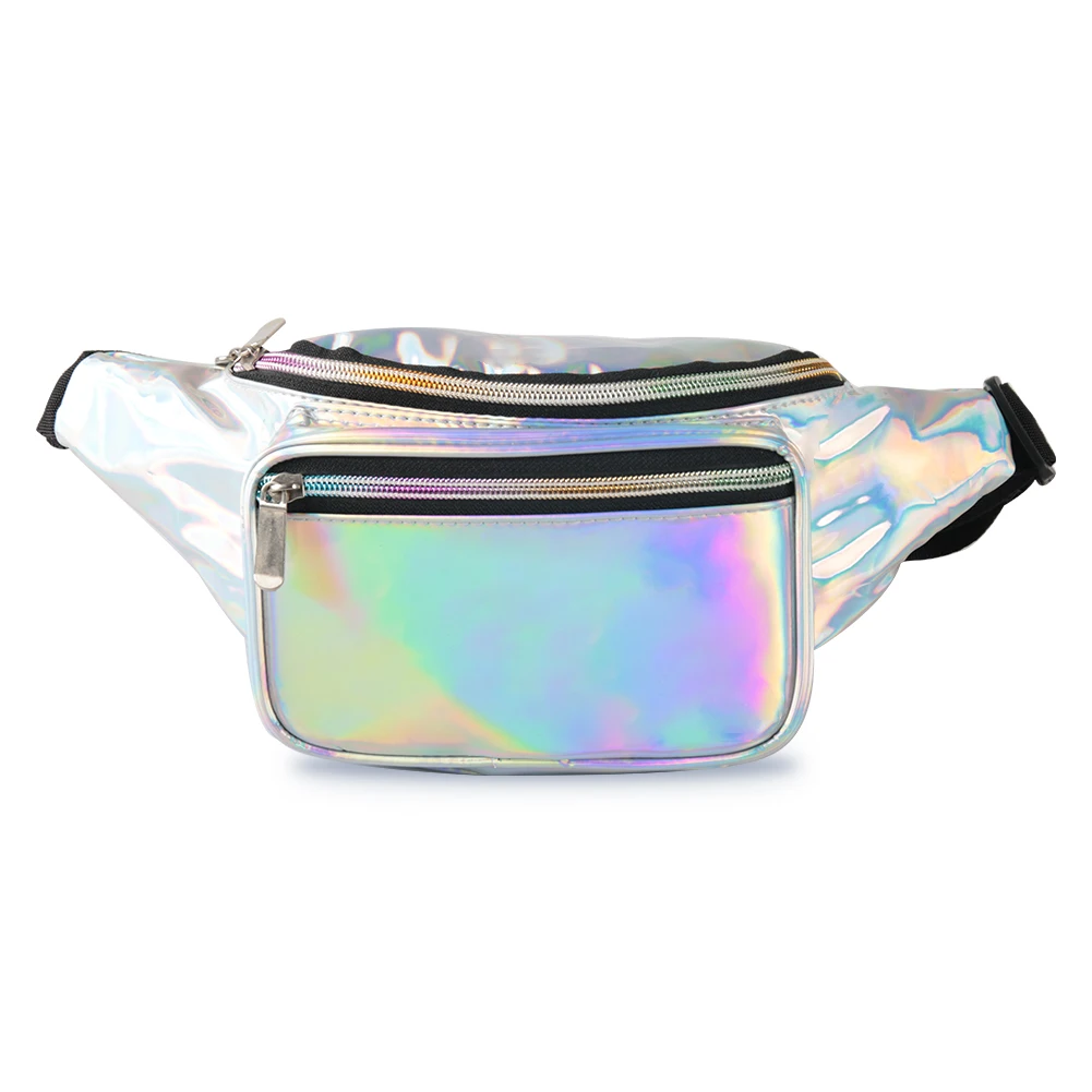 Holographic Fanny Pack For Women Summer Laser Waist Bag With Adjustable ...