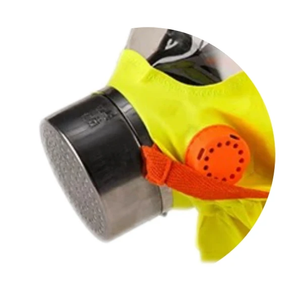 2024 New Design Yellow Flame Retardant EEBD Mask with Big Screen Reflective Tape Six-layer Filter for Self-rescue