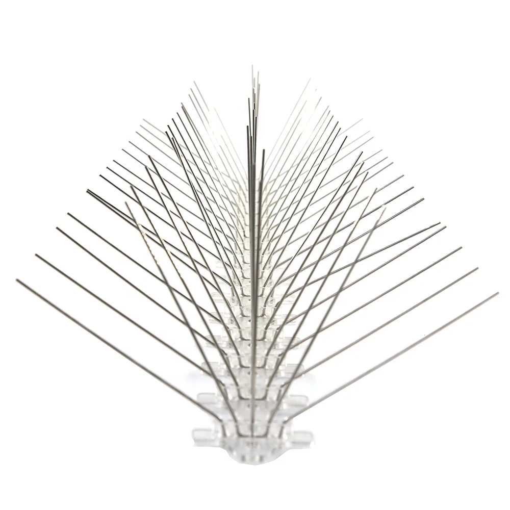 Bird Control Repellent Plastic Base Stainless Steel Pins Deterrent Anti Bird Pigeon Spikes
