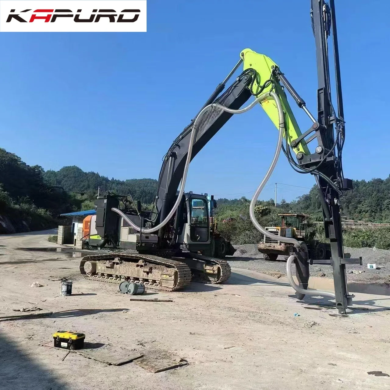 Kapuro New Diesel Hydraulic Rock Drilling Machine with Pump Bearing Engine & Motor 6m TXWG-90 Drill Blast Rig Cabin