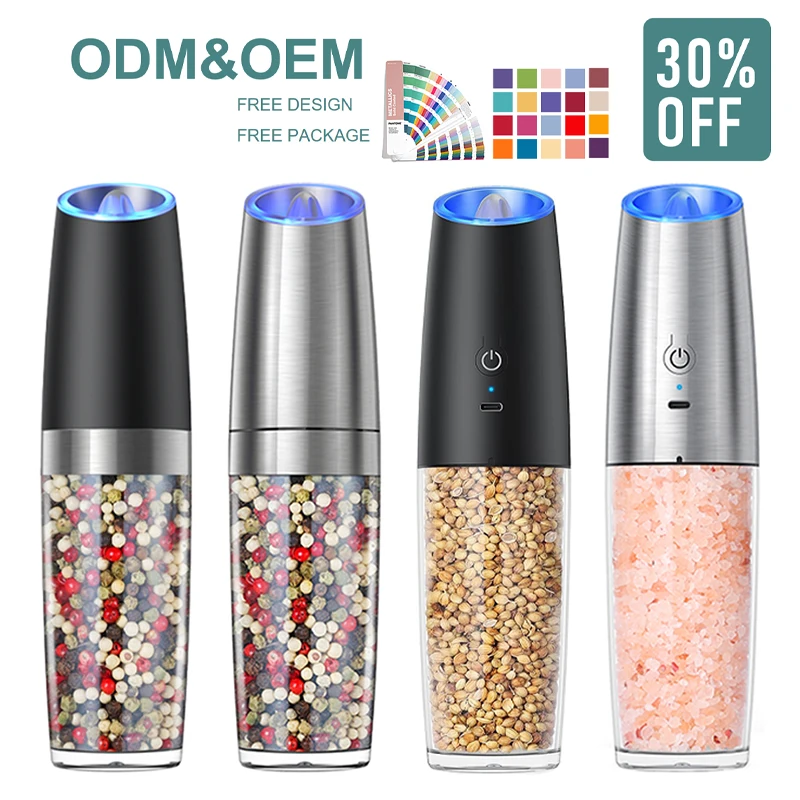Gravity Sensor Pepper Grinder, Battery & Rechargeable, 50% Larger Capacity, Extra Tall Version, Stylish Kitchen Gadget