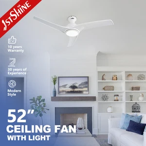1stshine Ceiling Fan Indoor Flush Mounted 52 Inches ABS Blades Ceiling Fan with Light for Low Ceiling