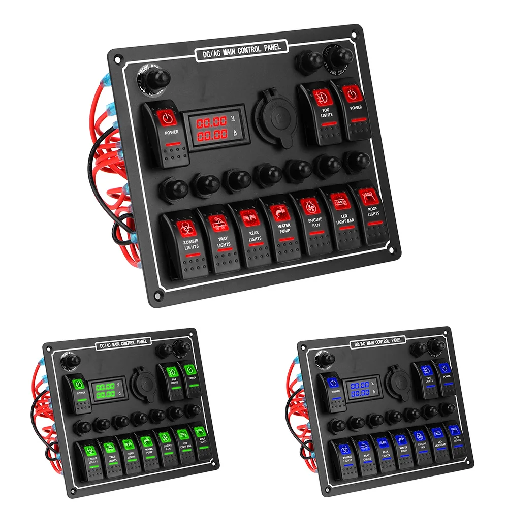 marine electrical panel on off led car light switch 10 gang marine ...
