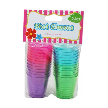 Party Dimensions Neon Colored Plastic 1oz Shot Cups 24ct