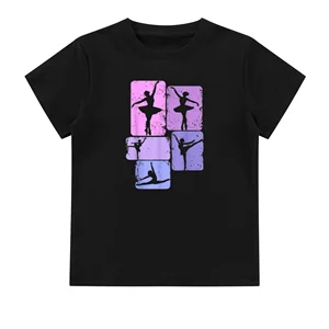 100% Cotton Breathable Casual Print Short Sleeve Tee Top Ballerina Girl Ballet Unisex T-Shirt