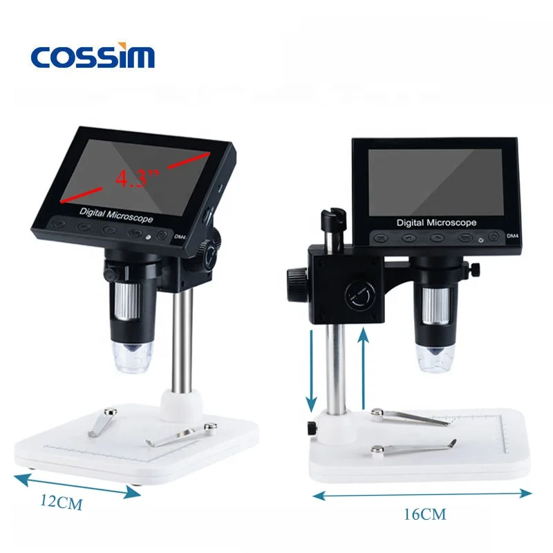 Good Quality 4.3 inch Portable Desktop Screen Magnifier Digital Microscope 1000X with LCD Display and Built-in Lithium Battery