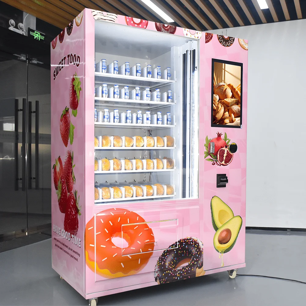 UPUS Y-Axis Refrigerated Smart Vending Machine with Touchscreen Mobile Payment SDK Cloud-Based Management for 24/7 Operation