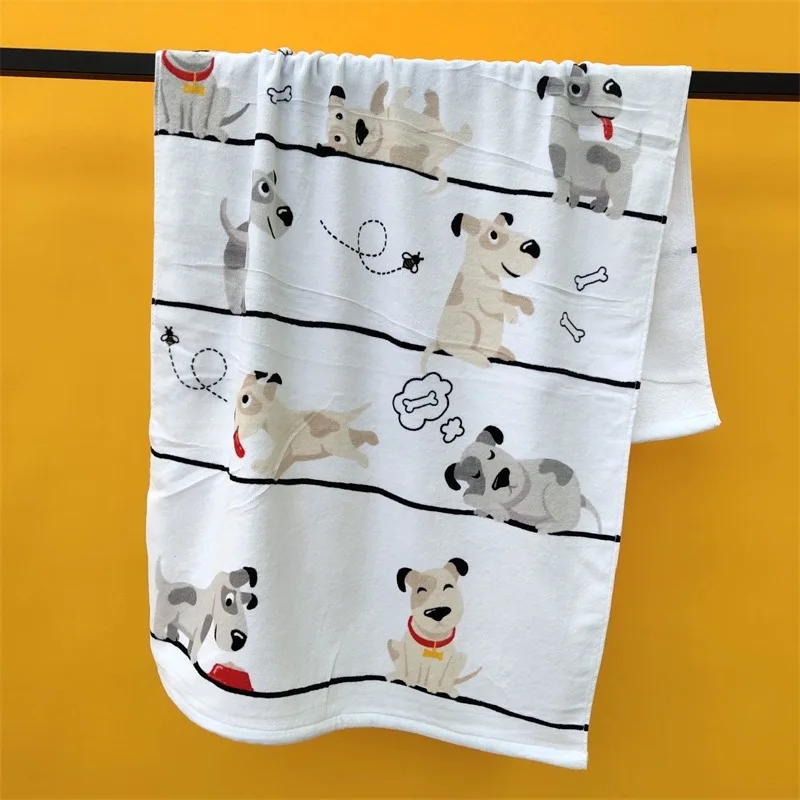 Customized 100*180cm Microfiber Cartoondog Series Beach Towel Thickened Bath Towel and Compressed manufacture