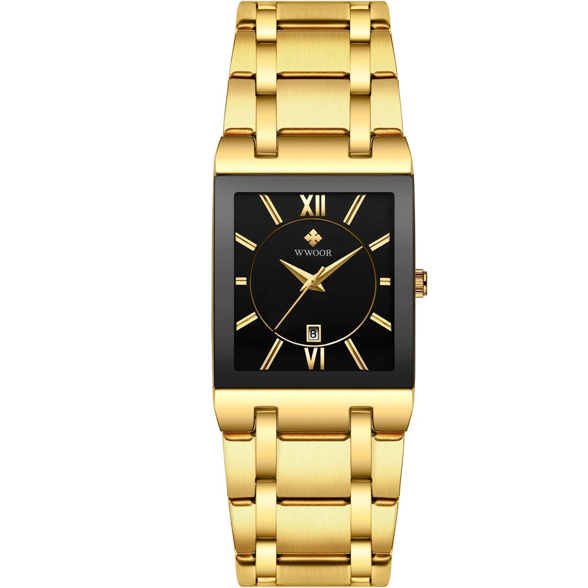 WWOOR WR-8858M Men's Gold Stainless Steel Analog Dial Quartz Wrist Watch  AEW126 | eBay