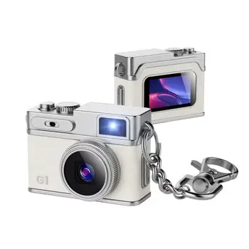 Retro Camera with LED Flash Light Mini Digital Camera With Keychain Necklace Portable Small Camera for Kids Students Travel Gift detail image