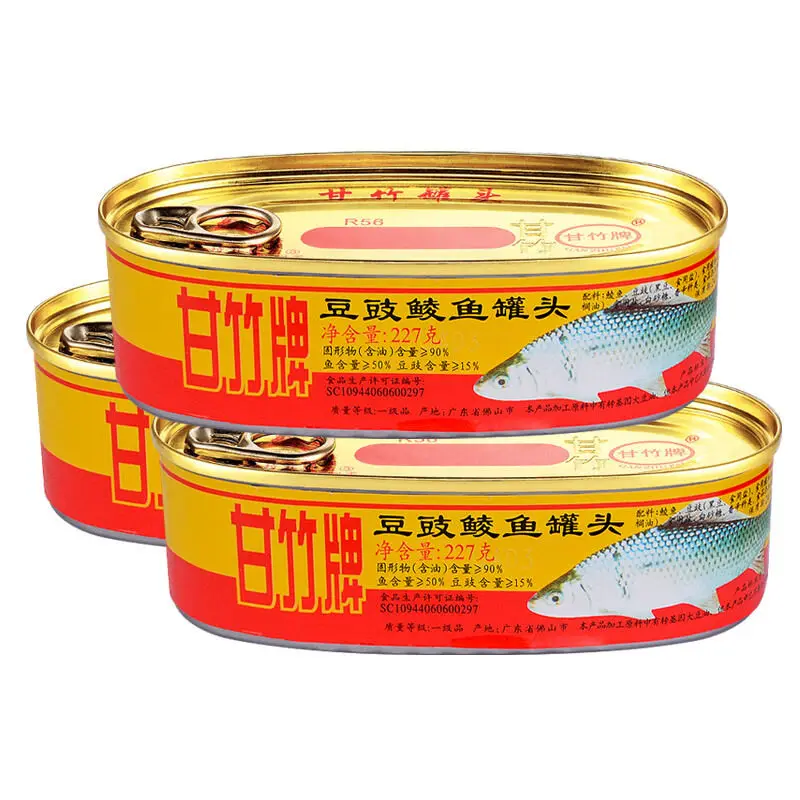 Healthy Canned Fried Dace Fish With Black Beans In Oval Tins 227g