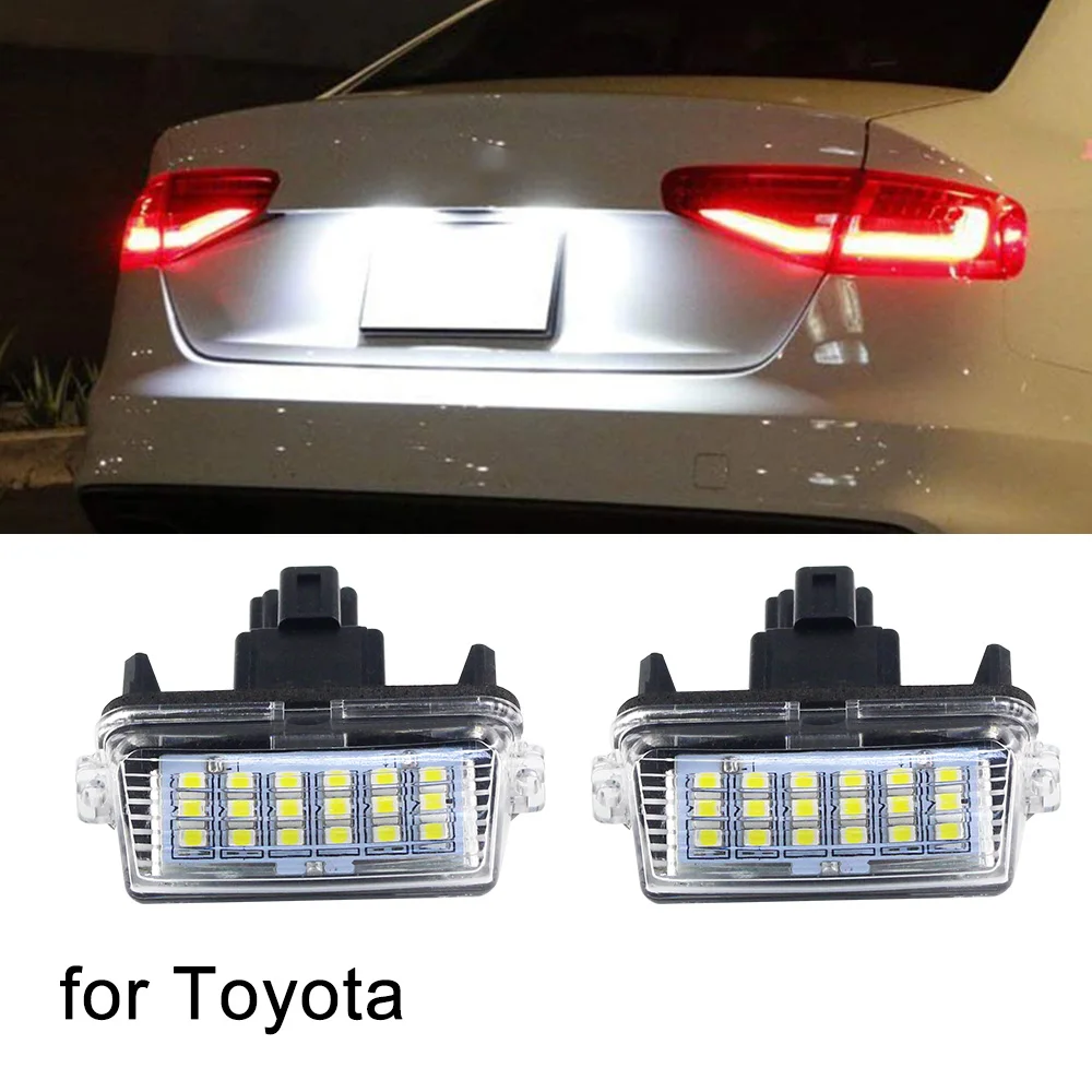 2pcs Led Car License Plate Light Rear Number Lamp Canbus No Error For Toyota Camry Corolla Yaris