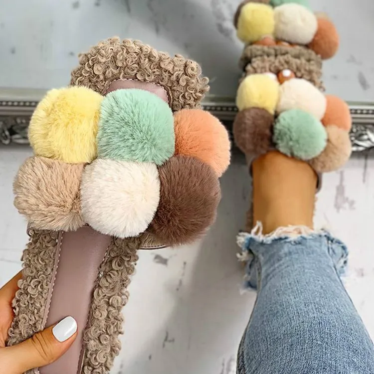 shoes with fluffy ball