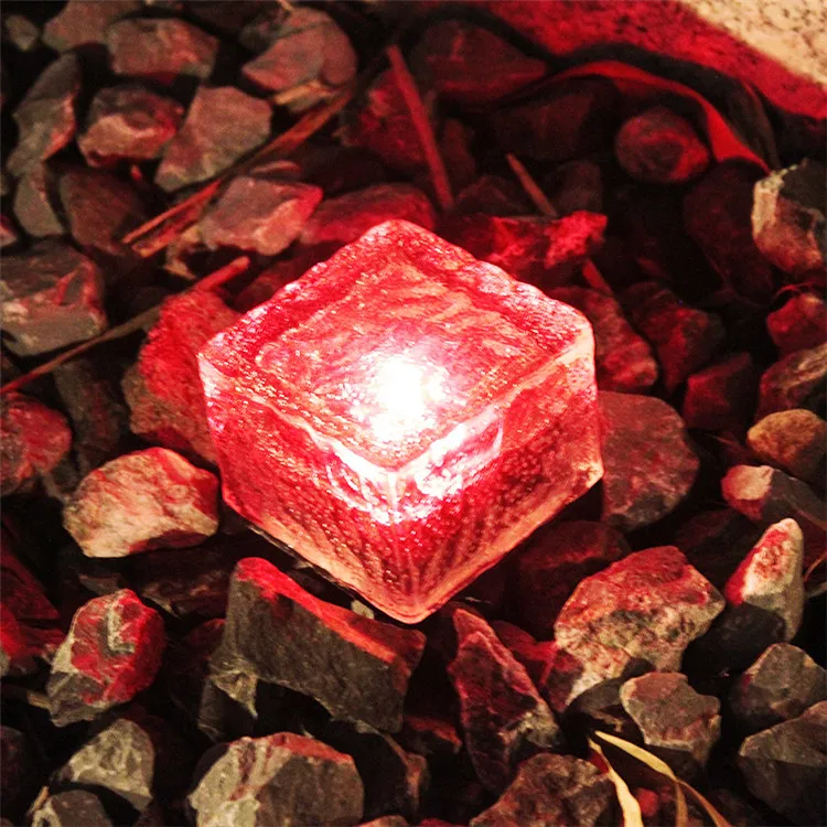 High Quality LED Solar Ground Tile Lamp Garden Lighting Ice Cube Path Floor Stair Buried Light