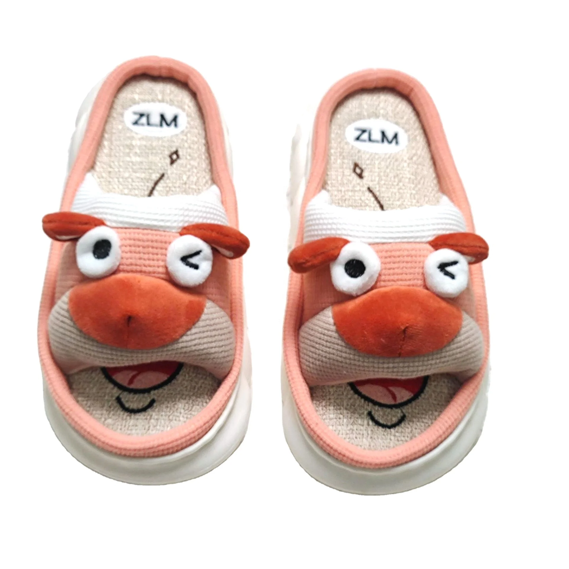 2024 Best Selling Cute Dog Penguin Linen for Slippers for Women