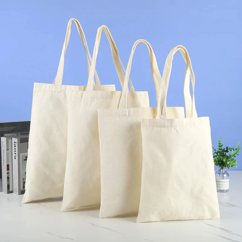 Wholesale Personalized Eco Recycled Plain Cotton Canvas Tote Shopping Bags with Custom Printed logo details