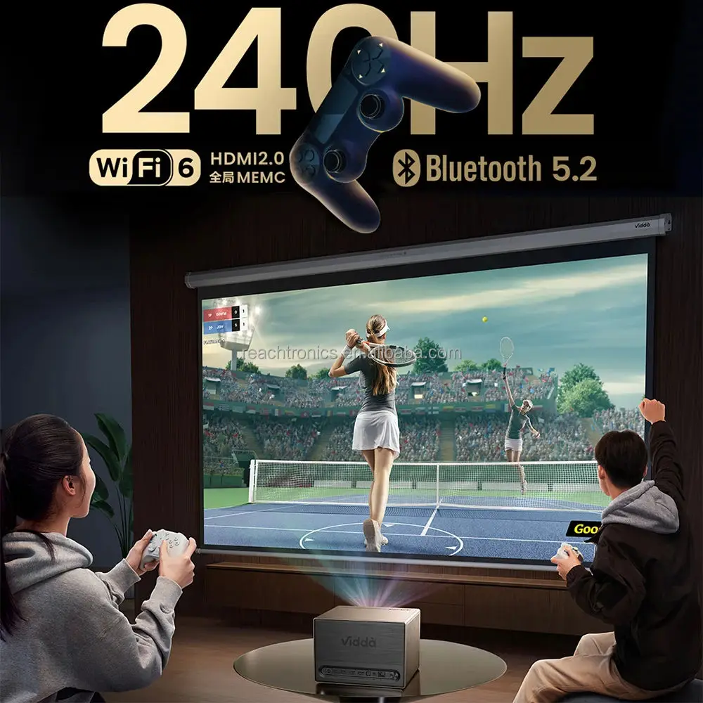 Vidda C1 Pro 4K Mini Projector - Portable Triple Laser Brightness