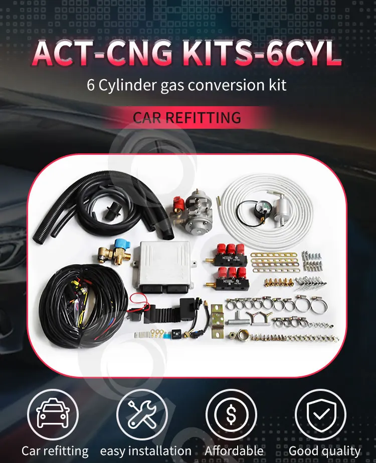 Car Cng Ngv 6 Cyl Sequential Injection Converter Kit Lpg Auto Gas Fuel System Autogas Conversion