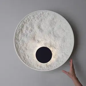 Retro Style for the Dining Room Bedroom Study Cafe Decorative Lighting Creative Design Round Resin Wall Lamp