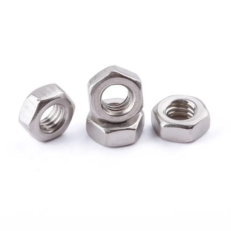 Factory price DIN 934 stainless steel 304 A2-50 A2-70 M2-M12 hexagon hex nut fastener