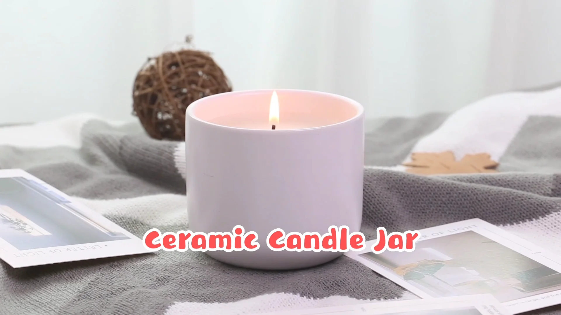 Large Capacity Empty Ceramic Candle Jars Scented Candles Jars For