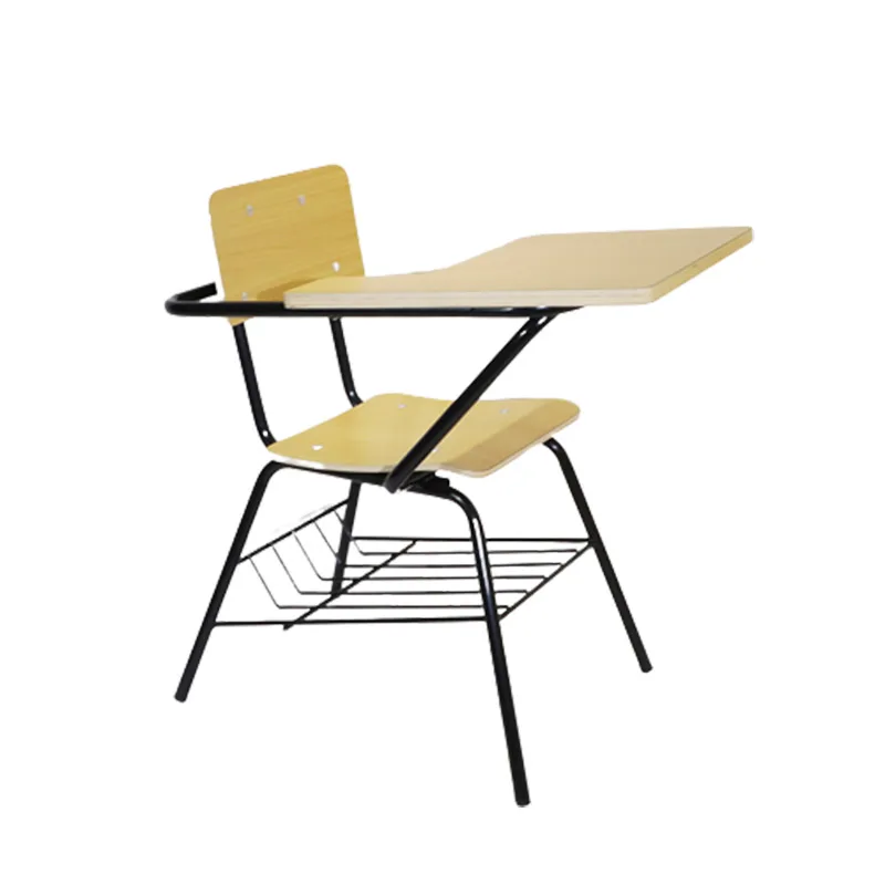Cheap School Furniture Training Room Tablet Arm Chair Wooden Plywood Classroom Student Chair With Writing Pad