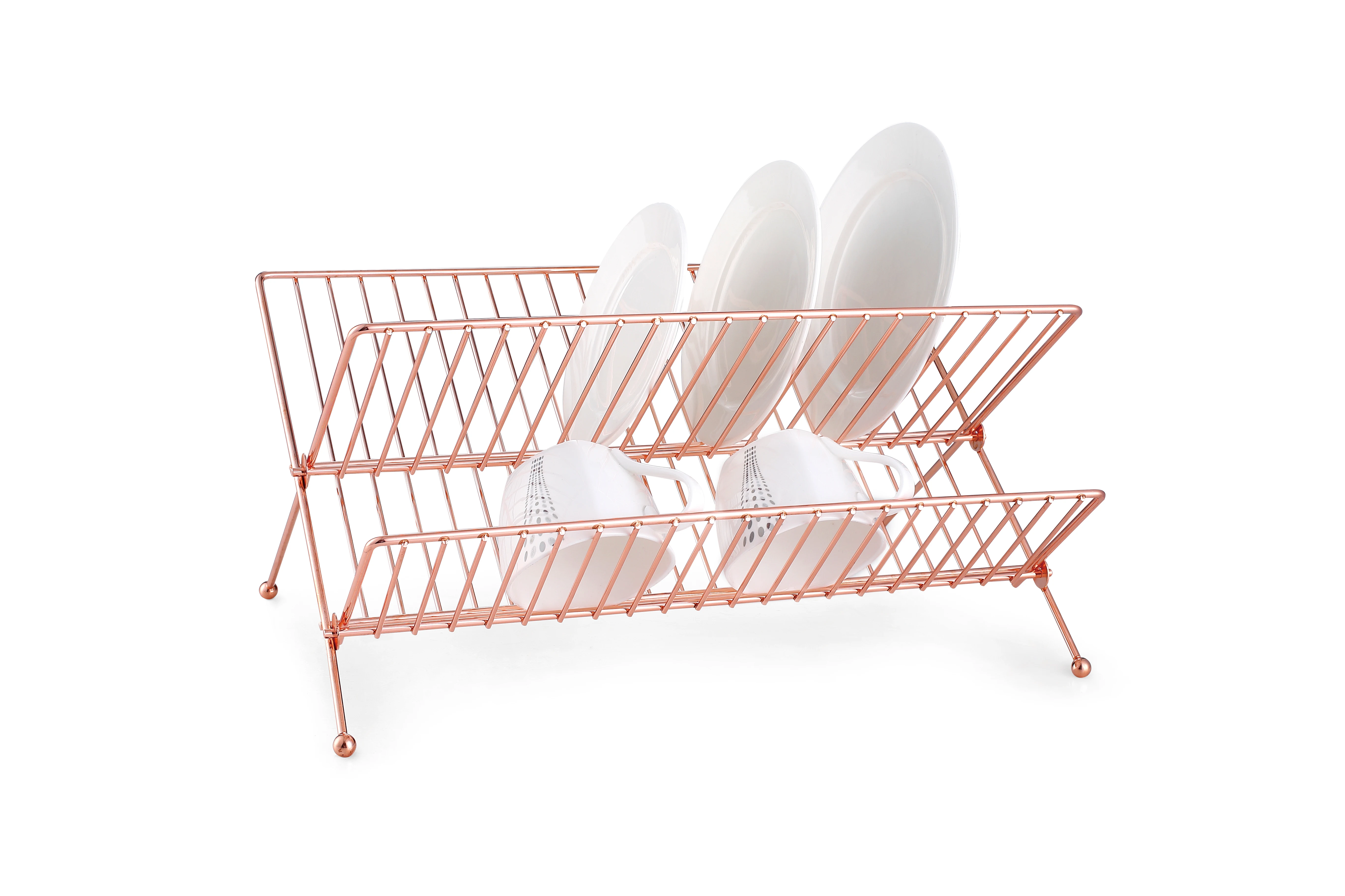 copper rose gold plated foldable dish