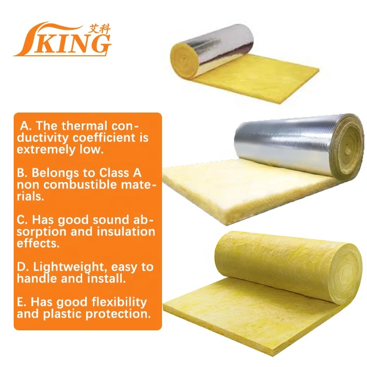 China IKING Soundproof and Heat Insulation Glass Wool Price for Roofing Insulation