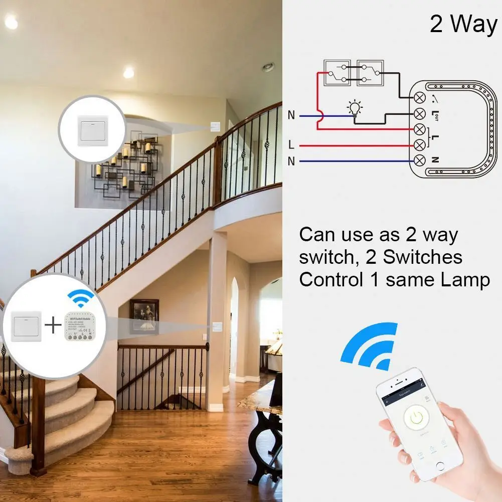Wifi Switch Module Smart Home Automation 2 Way Google Home Tuya App Voice Remote Control