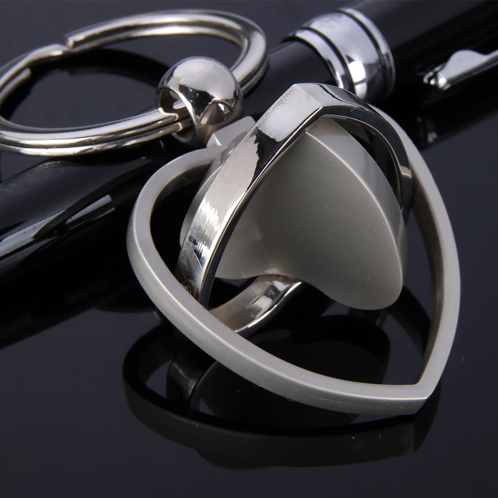 Custom Cut Out Metal Keychain Key Holder Rotating Cute Spinner Logo