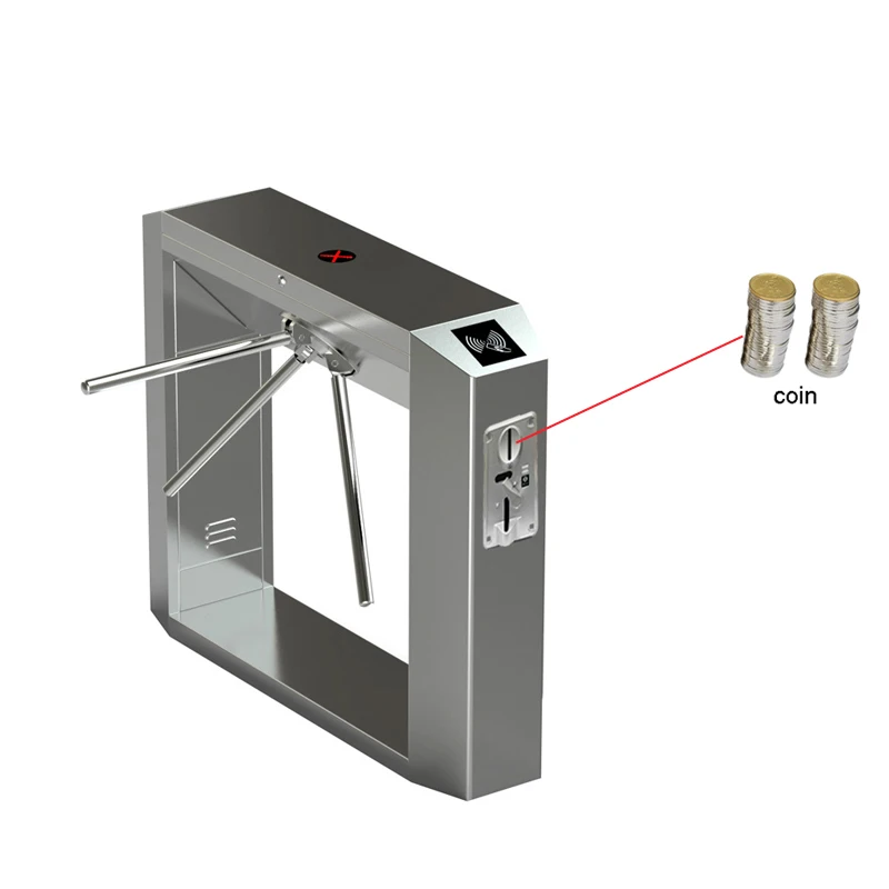 Factory Price Full Coin Operated Time Attendance Employee Entrance Tripod Turnstile Gate