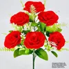 Ramo singolo di rosa della felicità, rosso puro.