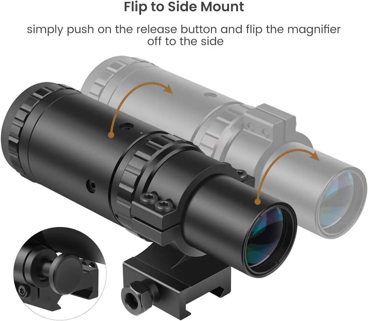 Red Dot Magnifier with Rotate to Side Focus Adjustment  M37 1.5X - 5X Outdoor Scope