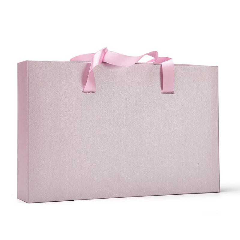 Custom Pink Drawer Box with Ribbon High Quality Logo Customized Delicate Eco Friendly supplier