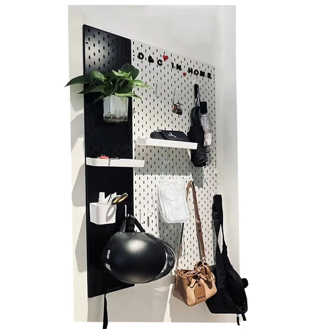 Metal Tool Organizer for Kitchen Garage Retail Store Display Metal Pegboard Storage Organizer Tool for Bathroom and Living Room