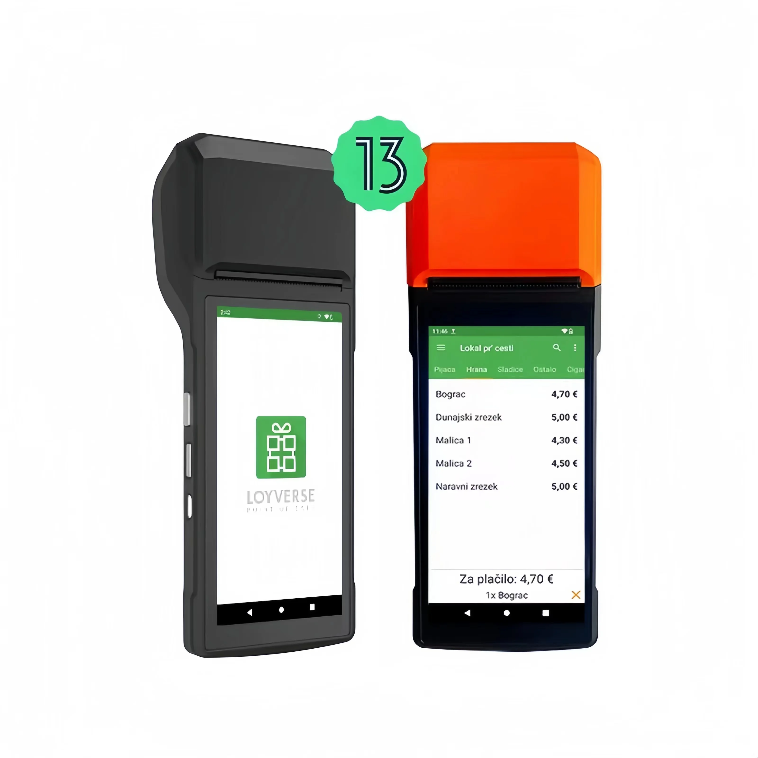Free SDK Available Smart Android POS Terminal Data Processing for Retail POS Delivery Service With Silicon Case Wrist Strap