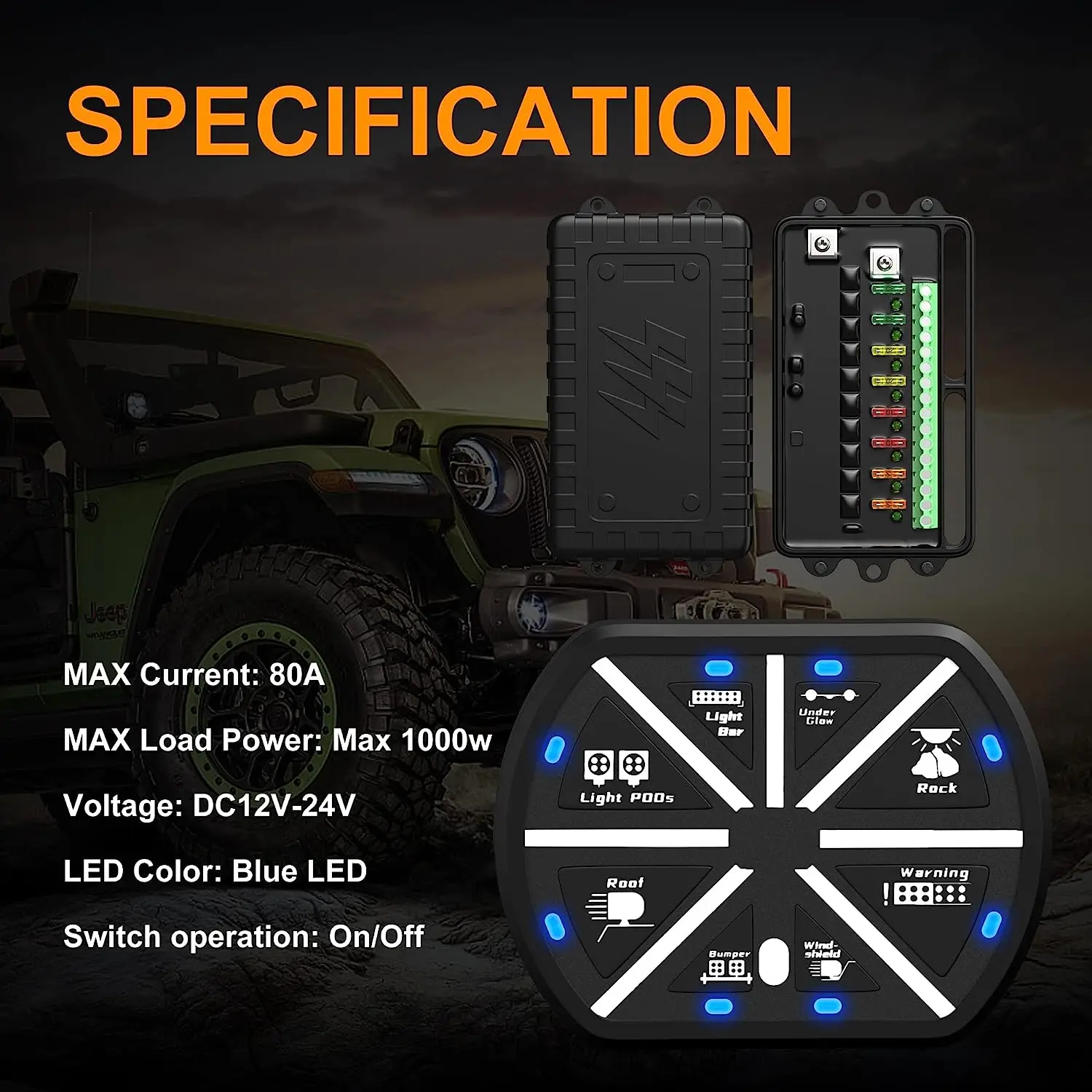 Su Ge&ccedil;irmez 6 Gang Anahtarları Paneli Led I&ccedil;in IP65 Offroad Tekne Ara&ccedil; Kamyon 12