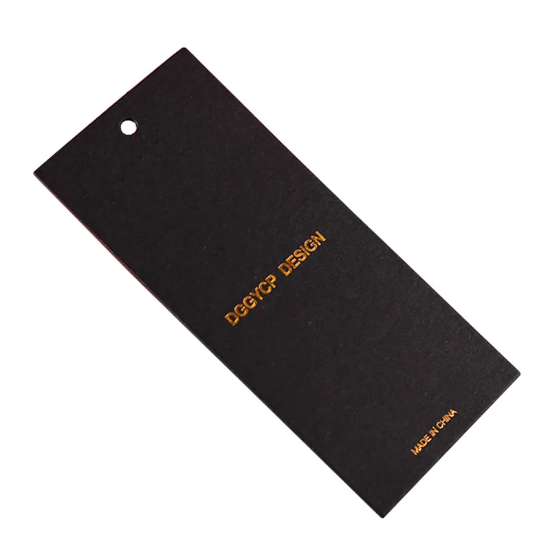 High Quality Custom Cloth Tags Wholesale Gold Embossed Hang Tag Garment Labels with Printed Name Logo