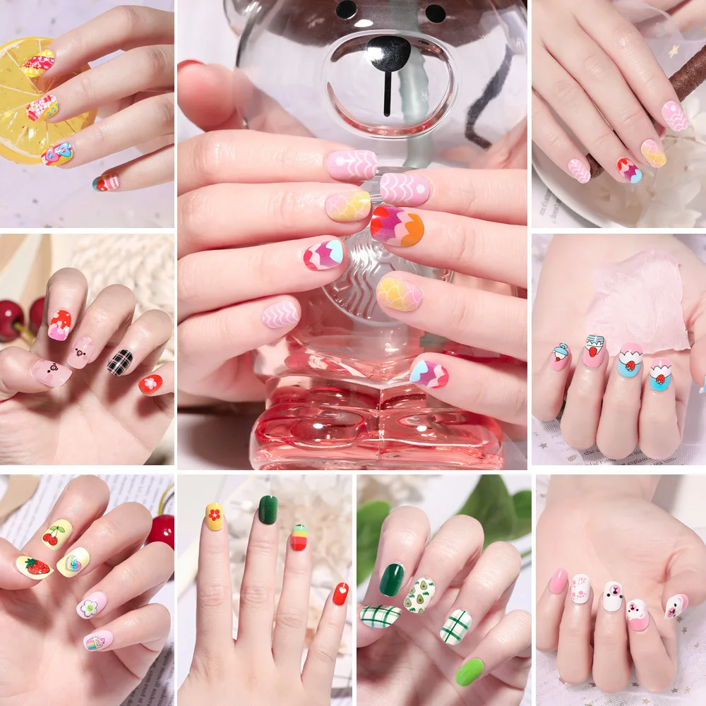 Supplier Private Label 5 8 9 10 11 Years Old 24pcs Long Waterproof Cartoon  Stickers Fake Nail For Kids Press On Nails Kids Nail - Buy Kids Nail,Kids  Press On Nails,Cartoon Kids
