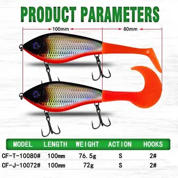 Cheery ABS Bass Hard Bait Jerk Lure 100mm 72g/76.5g Bottom Fishing Slow Sinking River/Lake – Hard Lure – view 3