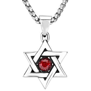 Fashion Tibetan Silver Inlaid Rhinestone Five-pointed Star Necklace Pendant Black Leather Cord Handmade Jewelry
