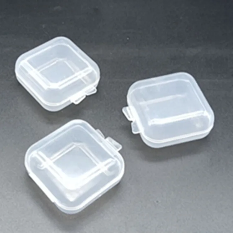 High permeability plastic small square box water diamond earplug box Transparent jewelry new material storage box factory