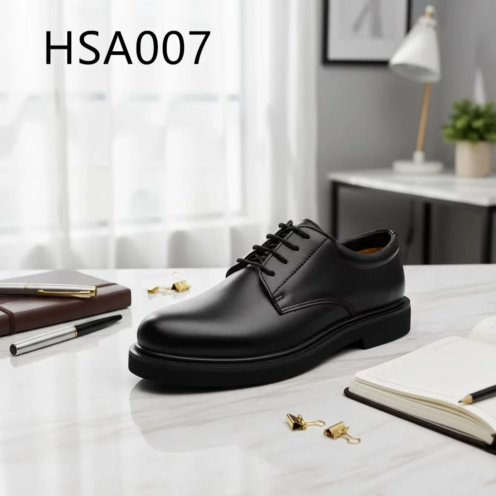 ZYF,Product Launch Genuine Leather Crease-proof Men Dress Shoes Business Etiquette Lace up Style Black Office Shoes HSA007
