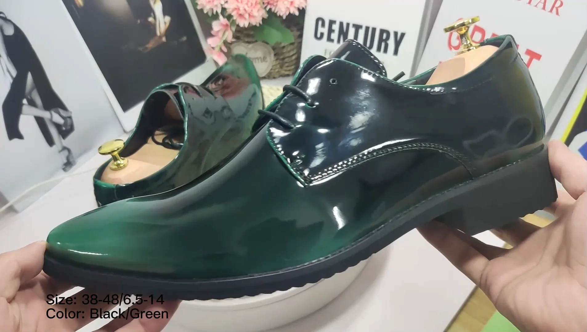 Durable Green Lace-up Shoes by Fonleader - Perfect for Men Durable Green Lace-up Shoes by Fonleader - Perfect for Men