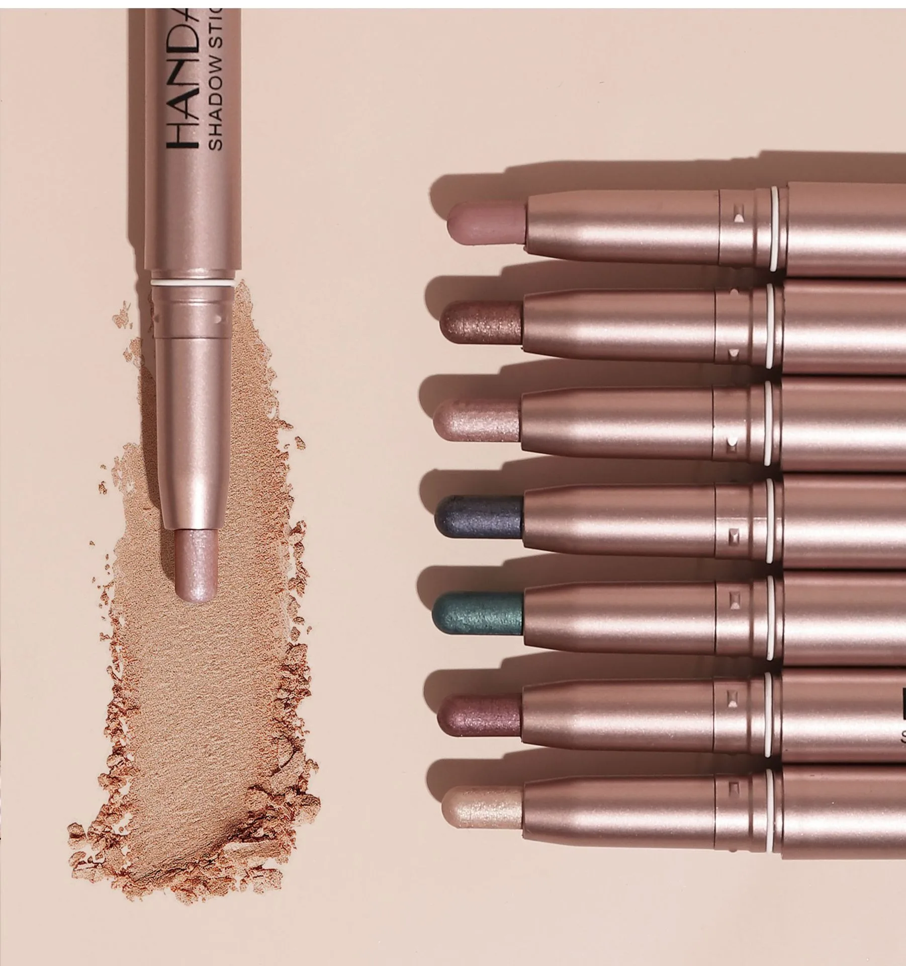 Handaiyan 12 Colors Lazy High Light Eyeshadow Stick Set Pearl Matte Silkworm Pen Fine Flash Brightening Eyeshadow Pen