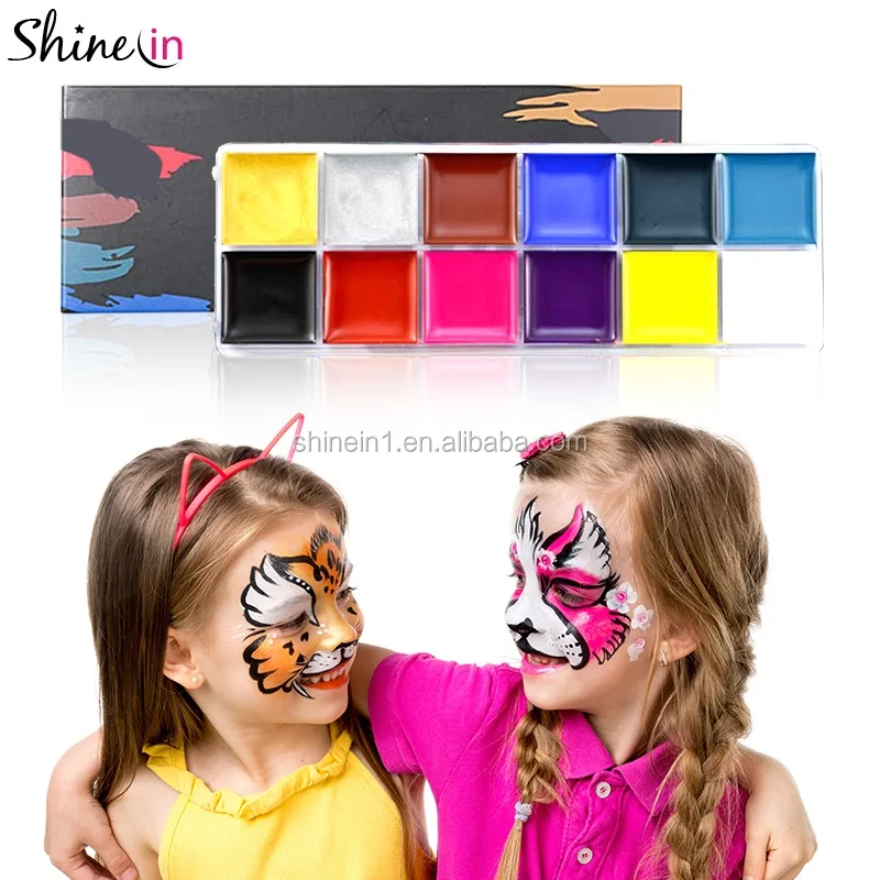 Оптовая продажа, моющийся праздничный макияж, принадлежности для покраски тела, Набор радужных красок для лица для детей