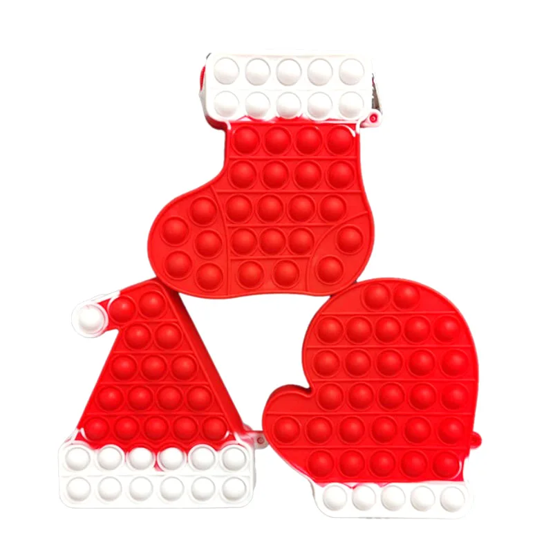 Силиконовый мешок для монет с рождественской шляпой маленькие детские силиконовые мешки пузырьками снятия стресса студенческий кошелек мелочи на