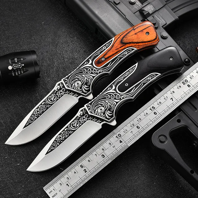 Strict Selection Cross-Border Folding Knife for DIY Flower-Binding Craft for Camping Tactical Outdoor Self-Defense Wood Steel