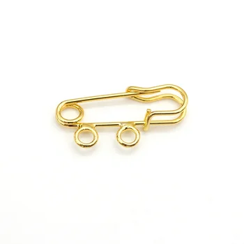 2.7cm Kilt Pin With 2 Loops For Kids Plain Gold Plated Baby Safety Pin Islam Allah Mashallah Charms Brooch